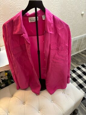 Christie & Jill Bright Hot Pink Button-Up Shirt